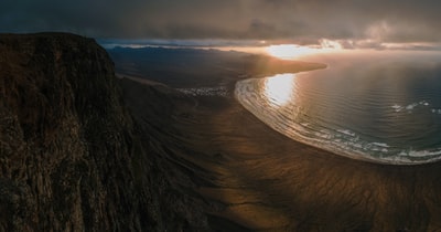悬崖边海岸鸟瞰图